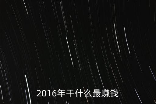 2016年干什么最賺錢