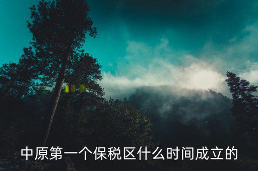 新泰保稅區(qū)什么時間投建，中原第一個保稅區(qū)什么時間成立的