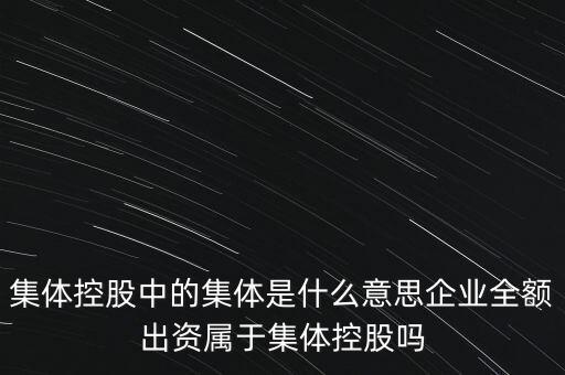 集體控股中的集體是什么意思企業(yè)全額出資屬于集體控股嗎