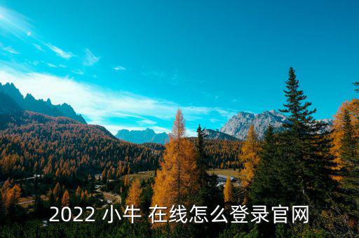 2022 小牛 在線怎么登錄官網