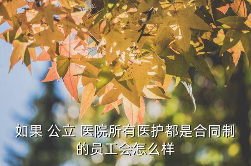 如果 公立 醫(yī)院所有醫(yī)護(hù)都是合同制的員工會怎么樣