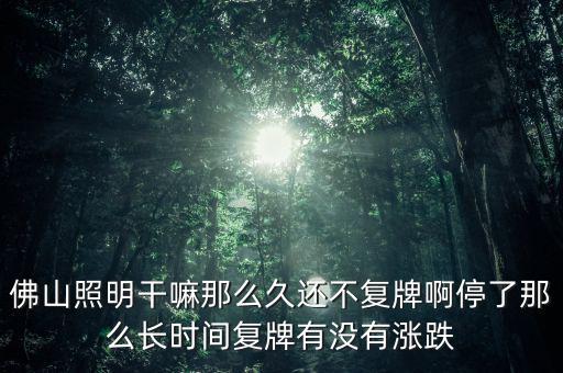 佛山照明為什么不漲，股票佛山照明的評級有所下降是什么原因