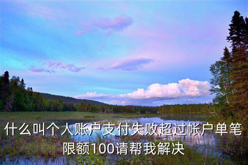 什么叫個(gè)人賬戶支付失敗超過帳戶單筆限額100請(qǐng)幫我解決