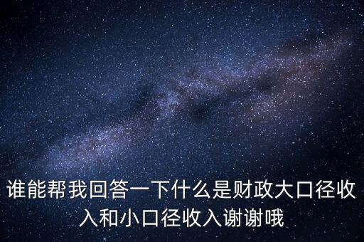 財務(wù)口徑是什么，誰能幫我回答一下什么是財政大口徑收入和小口徑收入謝謝哦