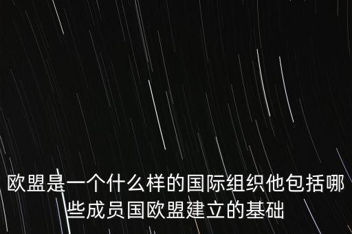 歐盟是一個(gè)什么樣的國(guó)際組織他包括哪些成員國(guó)歐盟建立的基礎(chǔ)