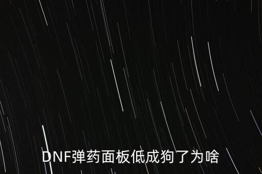 DNF彈藥面板低成狗了為啥