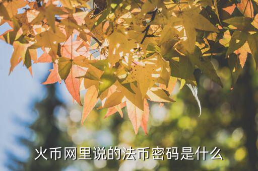 火幣網(wǎng)里說的法幣密碼是什么