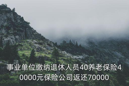 事業(yè)單位繳納退休人員40養(yǎng)老保險(xiǎn)40000元保險(xiǎn)公司返還70000