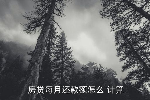  房貸每月還款額怎么 計算