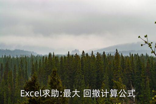 Excel求助:最大 回撤計算公式