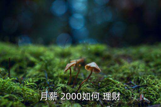 月薪 2000如何 理財