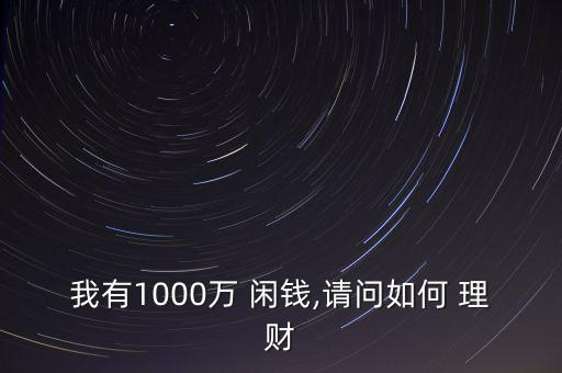 我有1000萬(wàn) 閑錢,請(qǐng)問如何 理財(cái)