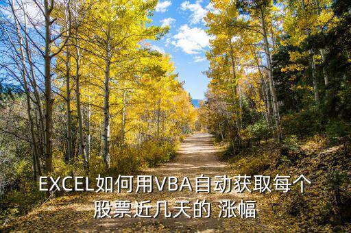 EXCEL如何用VBA自動(dòng)獲取每個(gè)股票近幾天的 漲幅