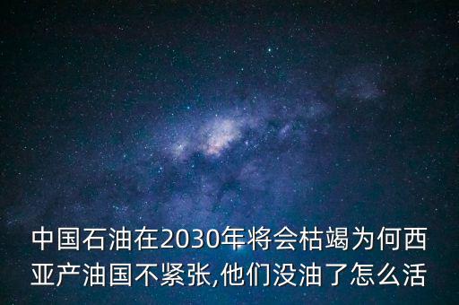 中國石油在2030年將會枯竭為何西亞產(chǎn)油國不緊張,他們沒油了怎么活