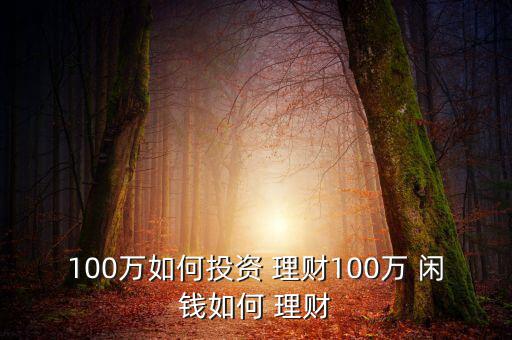 100萬(wàn)閑錢(qián)怎么理財(cái),股市賺錢(qián)攻略