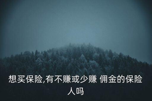 想買(mǎi)保險(xiǎn),有不賺或少賺 傭金的保險(xiǎn)人嗎