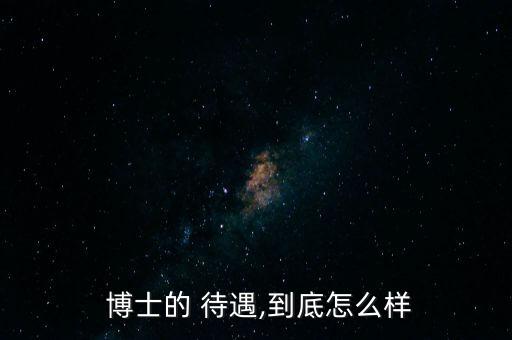  博士的 待遇,到底怎么樣