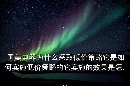  國美電器為什么采取低價策略它是如何實施低價策略的它實施的效果是怎...