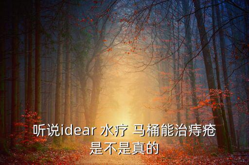 聽說idear 水療 馬桶能治痔瘡是不是真的