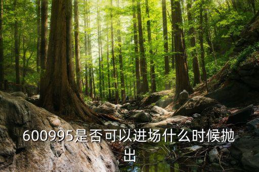 600995是否可以進(jìn)場什么時(shí)候拋出