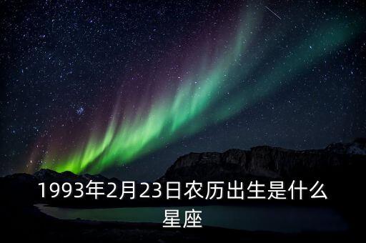 1993年2月23日農(nóng)歷出生是什么星座