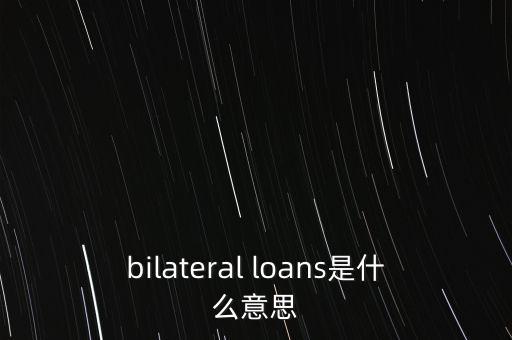 什么是一攬子貸款，bilateral loans是什么意思