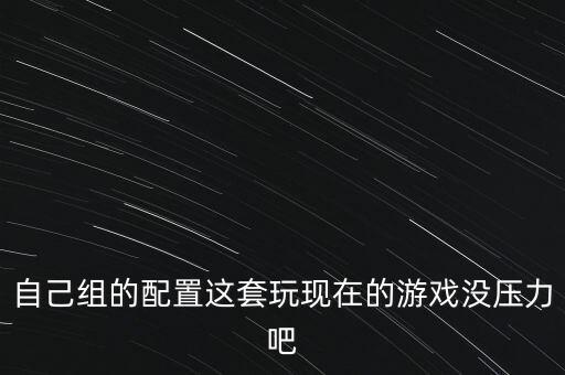 自己組的配置這套玩現(xiàn)在的游戲沒壓力吧