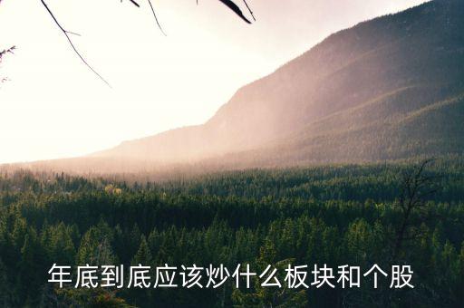 年底到底應(yīng)該炒什么板塊和個股