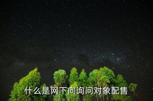 什么是網(wǎng)下向詢問對象配售