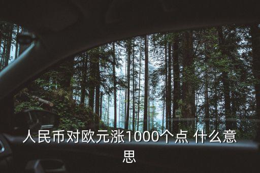 人民幣對歐元漲1000個點(diǎn) 什么意思