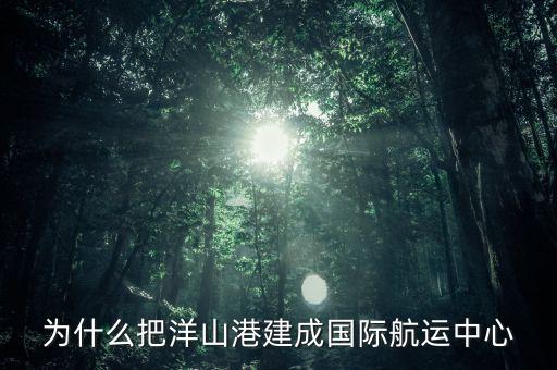 為什么建洋山港，上海為什么需要建設(shè)大小洋山港口