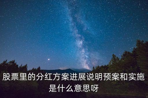 股票里的分紅方案進(jìn)展說明預(yù)案和實(shí)施是什么意思呀