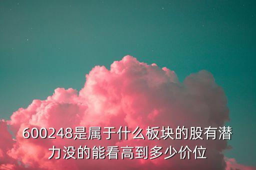 600248是屬于什么板塊的股有潛力沒的能看高到多少價位