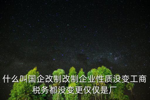 什么叫國企改制改制企業(yè)性質沒變工商稅務都沒變更僅僅是廠