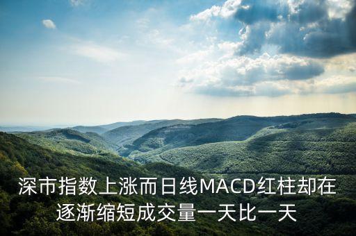 深市指數(shù)上漲而日線MACD紅柱卻在逐漸縮短成交量一天比一天