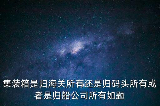 重慶長江輪船公司集裝箱分公司屬于什么性質(zhì)，集裝箱是船公司的么