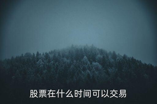 股票在什么時間可以交易