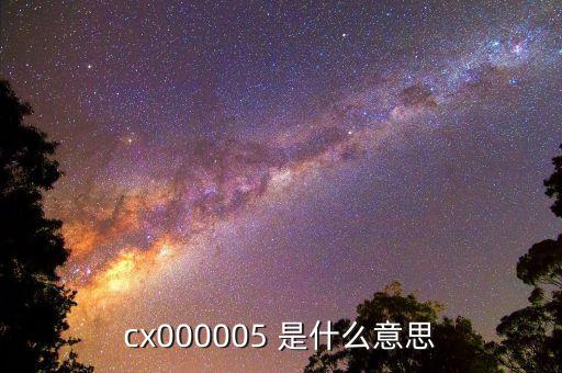 000005是什么概念，cx000005 是什么意思