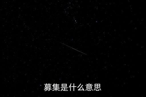 募集是什么意思