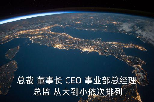 總裁 董事長(zhǎng) CEO 事業(yè)部總經(jīng)理 總監(jiān) 從大到小依次排列