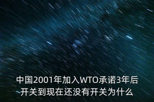 中國2001年加入WTO承諾3年后開關(guān)到現(xiàn)在還沒有開關(guān)為什么