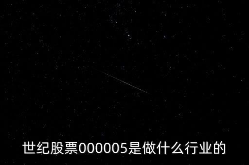 世紀股票000005是做什么行業(yè)的