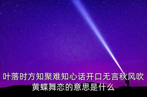 葉落時方知聚難知心話開口無言秋風吹黃蝶舞戀的意思是什么