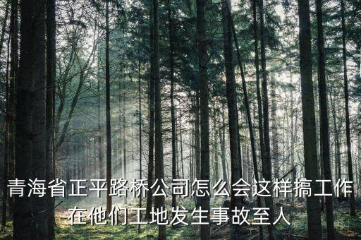 青海省正平路橋公司怎么會這樣搞工作在他們工地發(fā)生事故至人