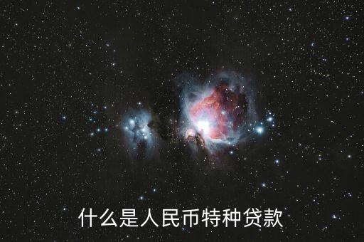 什么是人民幣特種貸款