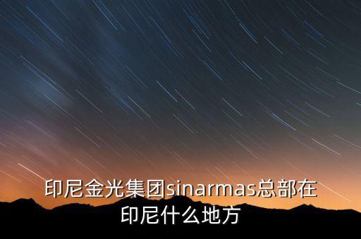 印尼金光集團(tuán)sinarmas總部在印尼什么地方