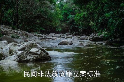 民間非法放貸罪立案標(biāo)準(zhǔn)