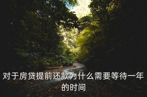 對(duì)于房貸提前還款為什么需要等待一年的時(shí)間