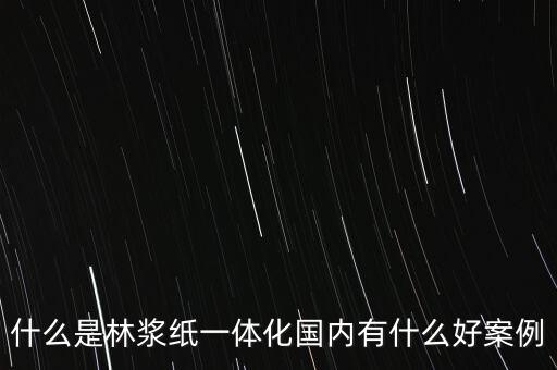 什么事林紙一體化，林漿紙一體化是什么意思清風(fēng)紙業(yè)是的嗎