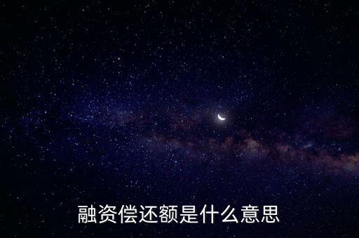 融資償還額是什么意思